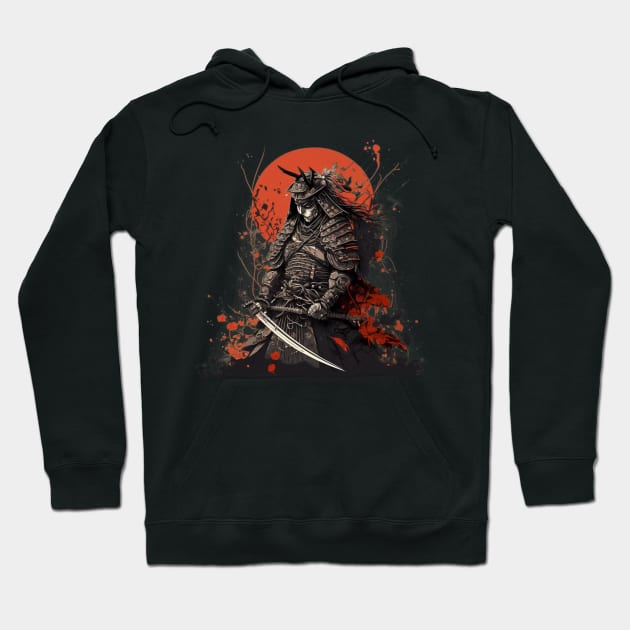 The Mighty Samurai: Armor and Sword in Hand Hoodie by Abili-Tees